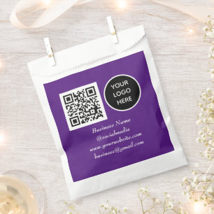 QR-Code für Lila Business-Logo Geschenktütchen