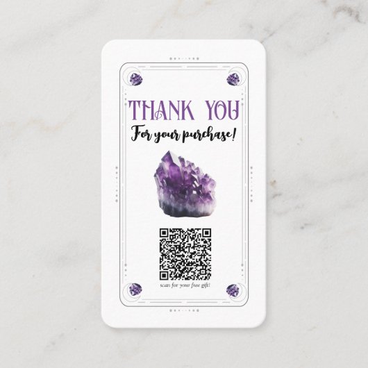 QR-Code für Lila Crystal Social Media Visitenkarte (Vorderseite)