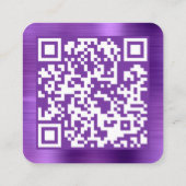 QR-Code für Lila Firmenlogos mit Pinselstrich Quadratische Visitenkarte (Rückseite)