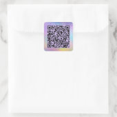 QR-Code für Lila Holografie für Privatpersonen Quadratischer Aufkleber (Tasche)