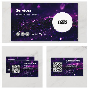 QR-Code für lila moderne Logos Visitenkarte