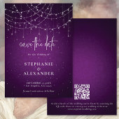 QR-Code für lila String-Lichter Save the Date