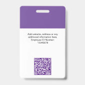 Qr-Code für lila Violet-Mitarbeiter Ausweis (Rückseite)