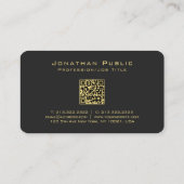 QR-Code für Luxus Handgeschriebenes Gold-Text-Name Visitenkarte (Rückseite)