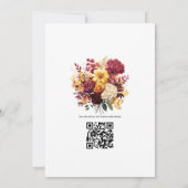 QR-Code für Maroon und Gelbe Flora Einladung (Rückseite)