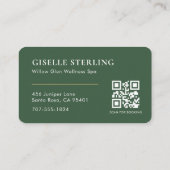 QR-Code für Massage-Therapeuten Wellness Visitenkarte (Rückseite)