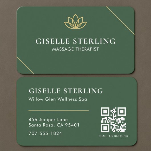 QR-Code für Massage-Therapeuten Wellness Visitenkarte