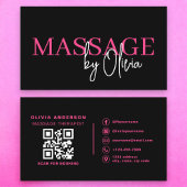 QR-Code für Massagetherapeut Hot Pink Visitenkarte
