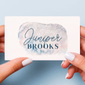 QR-Code für mattiert Blue Glitzer Social Media Visitenkarte