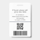 QR-Code für medizinisches Logo Name des Mitarbeite Ausweis (Rückseite)