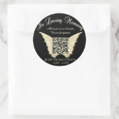 QR Code für Memorial Websites, Beerdigungen, Obits Runder Aufkleber (Tasche)