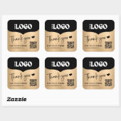 QR-Code für Metallic Gold-Logos für Unternehmen Vi Quadratischer Aufkleber (Blatt)