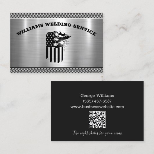 QR-Code für Metallschweißfabrikatoren Visitenkarte (Vorne/Hinten)