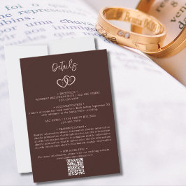 QR-Code für Minimal-Herz-Hochzeitdetails Mitteilungskarte