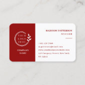 QR-Code für Minimalistisch-moderne Rot-Logos Visitenkarte (Vorderseite)