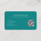 QR-Code für Minimalistische Aquamarine Logos Visitenkarte (Vorderseite)