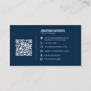 QR-Code für Minimalistische Berufliche Navy Compan Visitenkarte