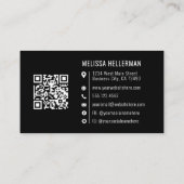 QR-Code für Minimalistische, Berufliche und schwar Visitenkarte (Rückseite)