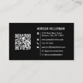 QR-Code für Minimalistische, Berufliche und schwar Visitenkarte (Rückseite)