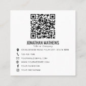 QR-Code für Minimalistische Berufliche Unternehmen Quadratische Visitenkarte (Rückseite)