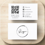 QR-Code für Minimalistische Berufliche Unternehmen Visitenkarte<br><div class="desc">Das moderne Minimalistische QR Code Logo mit Social Media Icons Business Card verbindet zeitgenössisches Design mit praktischer Funktionalität. Diese Visitenkarte ist mit dem Fokus auf Einfachheit und Eleganz gestaltet und ist ein unverzichtbares Werkzeug für jedes moderne berufliche. Mit einem sauberen und minimalistischen Logo-Design, das die Identität Ihrer Marke klar und...</div>