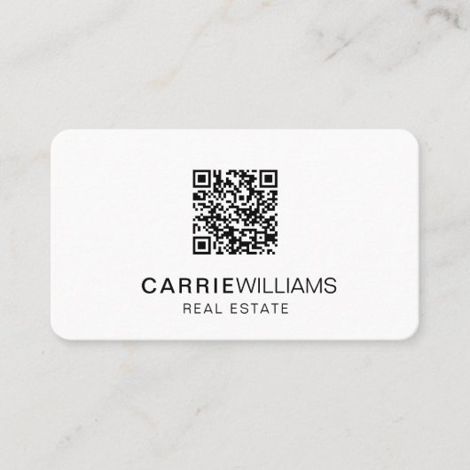QR-Code für Minimalistische Elegant Real Anwesen R Visitenkarte (Vorderseite)