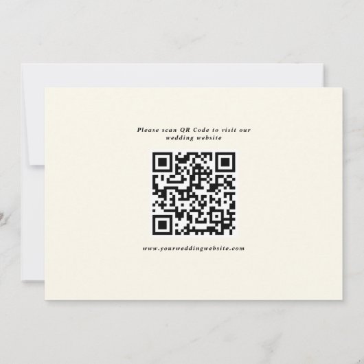 QR-Code für Minimalistische handgezogene Elfenbein Save The Date (Rückseite)