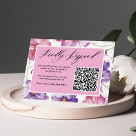 QR-Code für Minimalistische Lila Rosa-Blütenhochze RSVP Karte