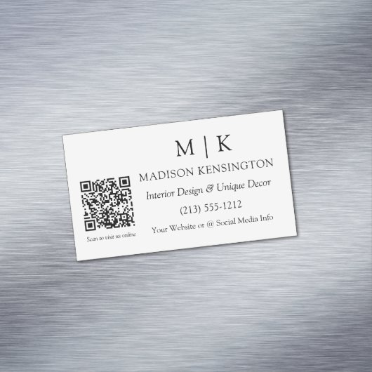 QR-Code für Minimalistische Monogramme oder Add-Lo Magnetische Visitenkarte (Beispiel)