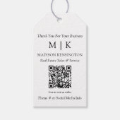 QR-Code für Minimalistische Monogramme oder Logos Geschenkanhänger (Vorderseite)