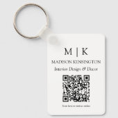 QR-Code für Minimalistische Monogramme oder Logos  Schlüsselanhänger (Vorderseite)