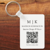 QR-Code für Minimalistische Monogramme oder Logos  Schlüsselanhänger (Vorderseite)