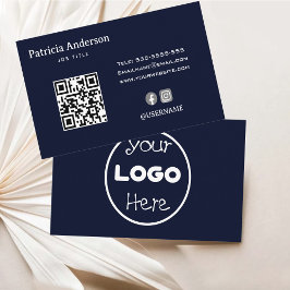 QR-Code für Minimalistische Navy Blue Elegant Comp Visitenkarte