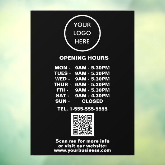 QR-Code für Minimalistische Schwarze Unternehmen Fensteraufkleber (Blatt 3)