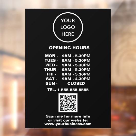 QR-Code für Minimalistische Schwarze Unternehmen Fensteraufkleber (Blatt 2)