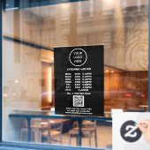 QR-Code für Minimalistische Schwarze Unternehmen Fensteraufkleber (Café-Fenster)