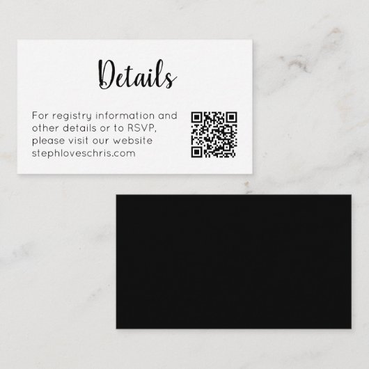 QR-Code für Minimalistische Schwarzweißseiten Begleitkarte (Vorne/Hinten)