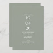 QR-Code für Minimalistische Stufe Grüne Hochzeit Einladung (Vorne/Hinten)