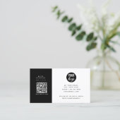QR-Code für Minimalistische Unternehmen - Schwarz Visitenkarte (Stehend Vorderseite)