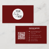 QR-Code für Minimalistisches Berufliches Rotes Unt Visitenkarte (Vorne/Hinten)