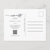 QR-Code für Minimalistisches Foto Save the Date Postkarte (Rückseite)