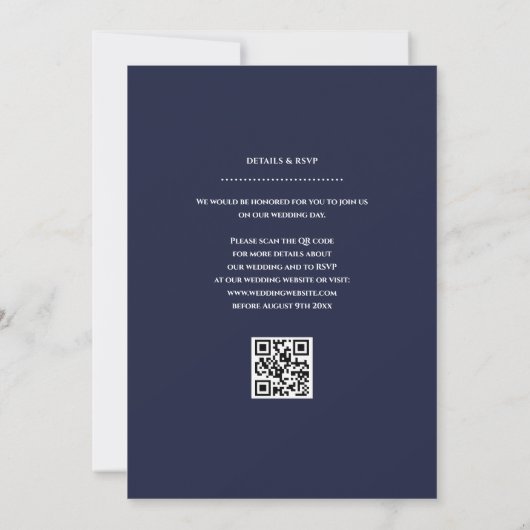 QR-Code für Minimalistisches Hochzeitdatum Einladung (Rückseite)