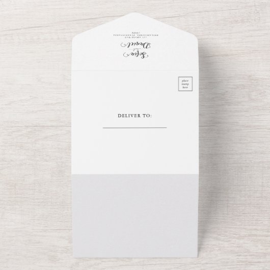 QR-Code für Minimalistisches Monochrome Hochzeitss All In One Einladung (Außenbereich)