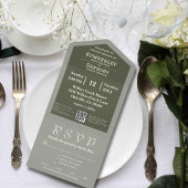 QR-Code für Minimalistisches Olivenöl All In One Einladung