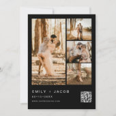 QR-Code für Minimalistisches Schwarzes Foto Einladung (Vorderseite)