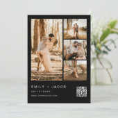 QR-Code für Minimalistisches Schwarzes Foto Einladung (Stehend Vorderseite)