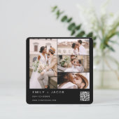 QR-Code für Minimalistisches Schwarzes Foto Einladung (Stehend Vorderseite)