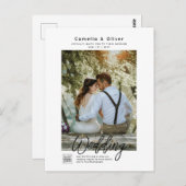 QR-CODE für Minimalistisches weißes und schwarzes  Postkarte (Vorne/Hinten)