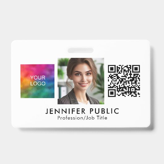 QR-Code für Mitarbeiter-Foto für benutzerdefiniert Ausweis (Front)