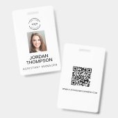 QR-Code für Mitarbeiter-Foto für einfaches Busines Ausweis (Vorder- & Rückseite)